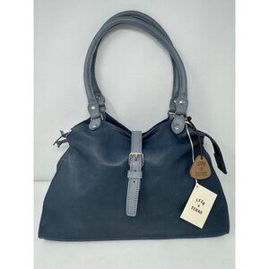 Cuir & Terre two tone Leather shoulder bag matching coin purse Made in France